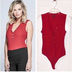 Marciano Kasie Sleeveless Red Bodysuit